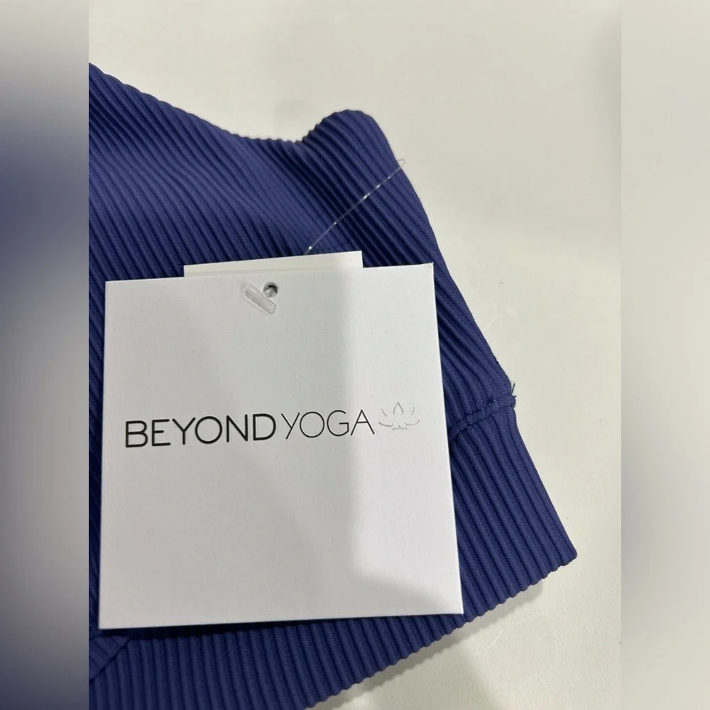 Beyond Yoga Women's XL Impulse Ribbed Bra Eternal Blue NWT Stretch